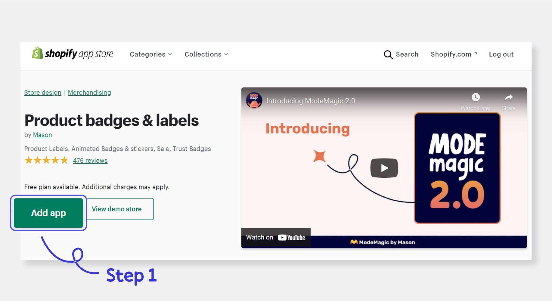 Adding ModeMagic to your Shopify Store via the Shopify App Store