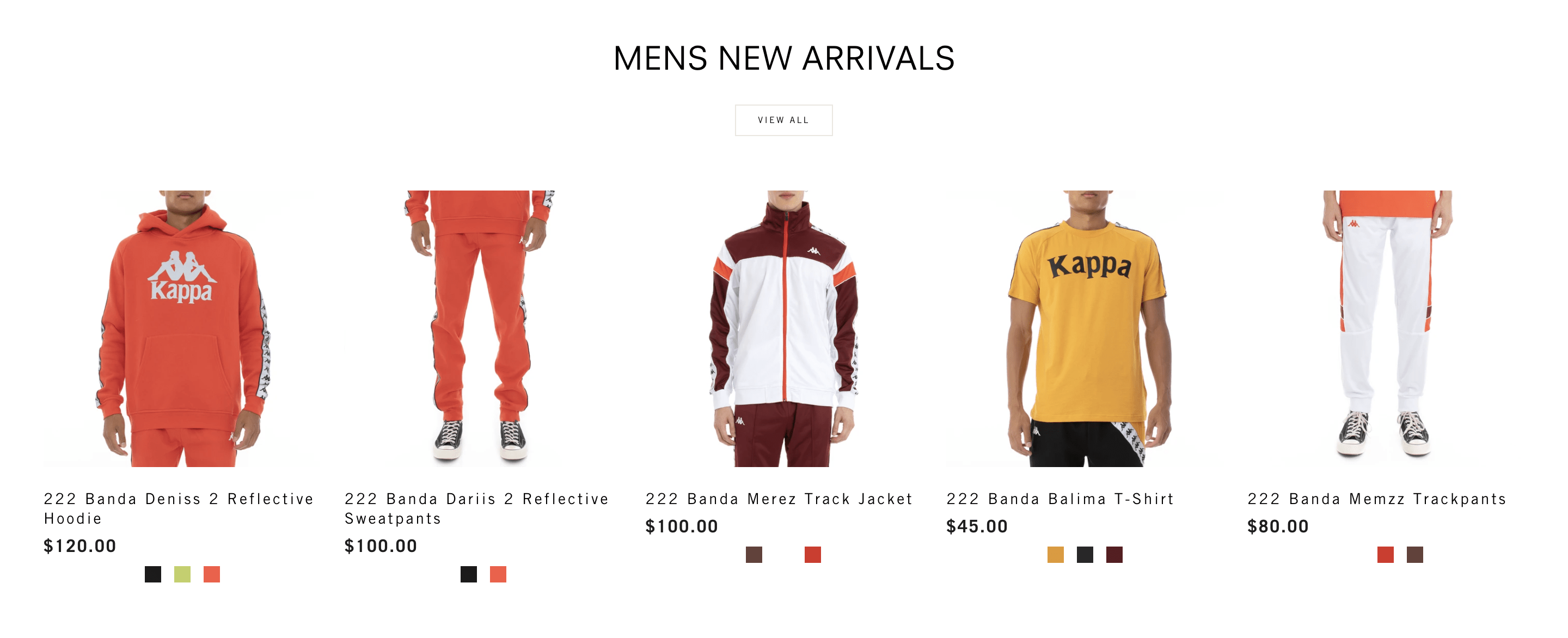 Example of new arrivals in Men's clothing