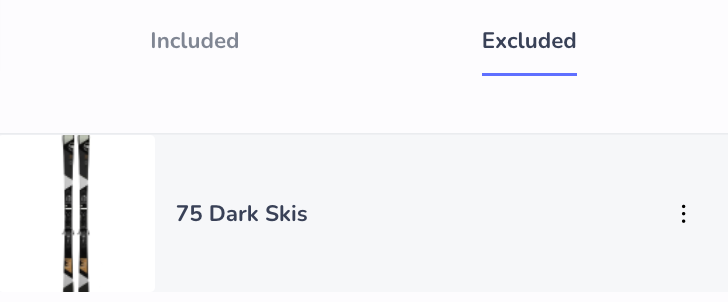 Example of 75 Dark Skis being excluded from one of ModeMagic's automation playbooks