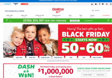 Example of Black Friday Sale limited-time offer on OshKosh B'Gosh's website.