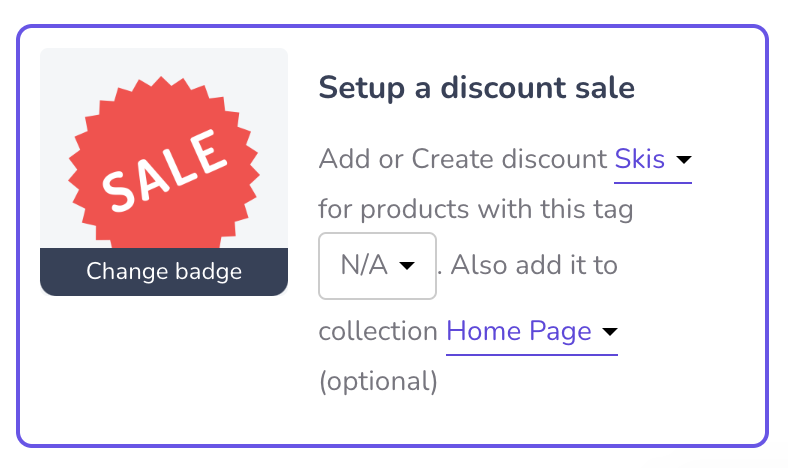 Example of a ModeMagic discount sale badge