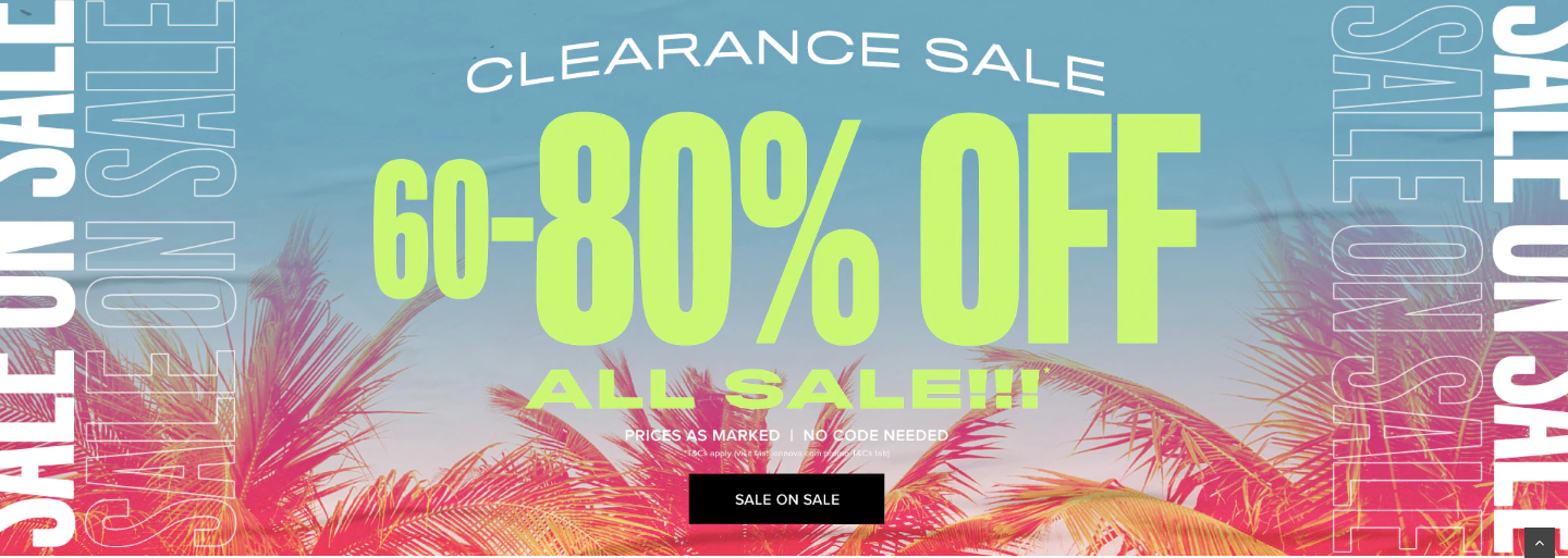 Picture of a 60% to 80% of Clearance Sale run by FashionNova