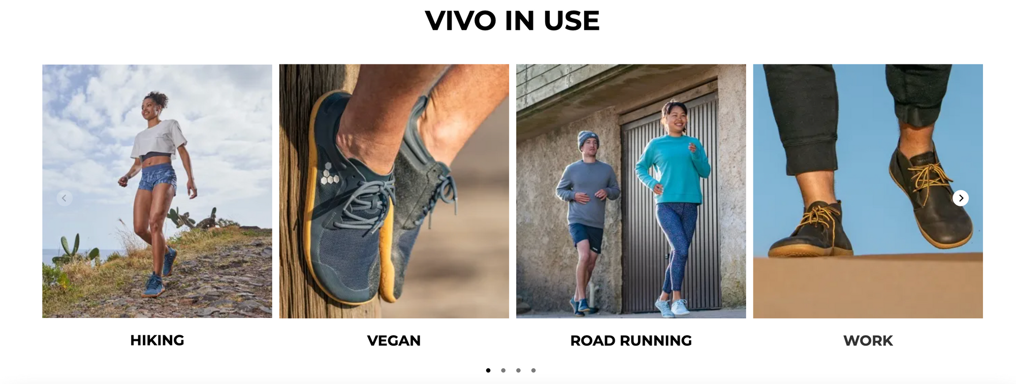 Vivobarefoot is a good example of a brand that categorizes products based on customer needs.