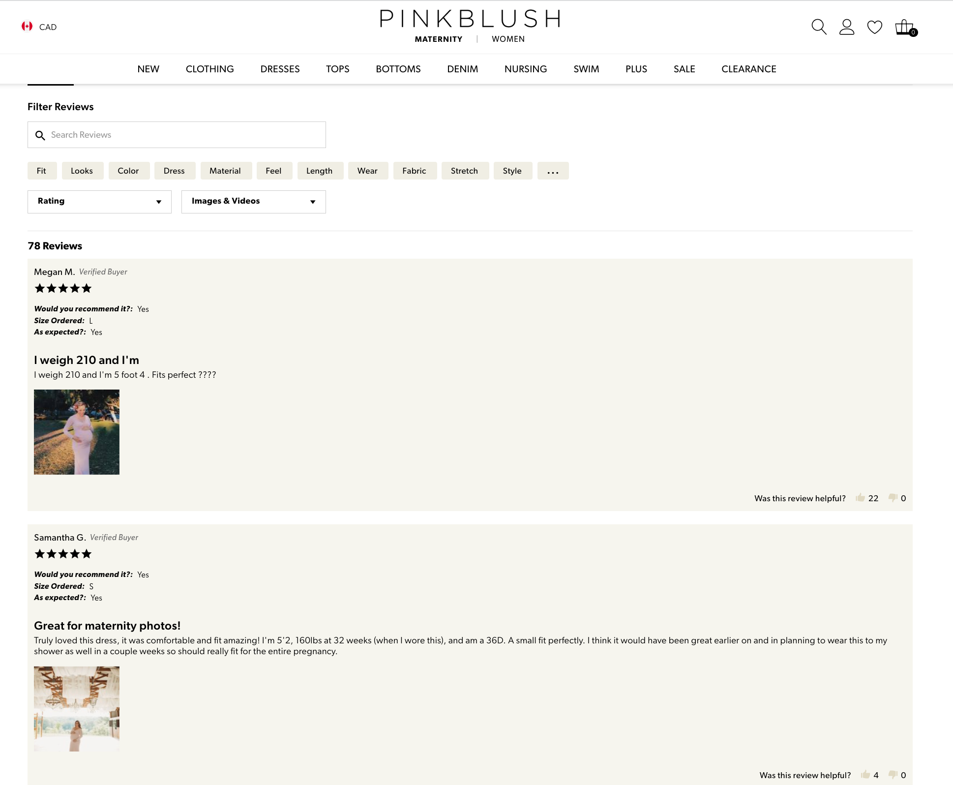 PinkBlush, lets customers post reviews and photos on the product page as social proof