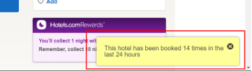 An example of a hotel website demonstrating in-demand proof